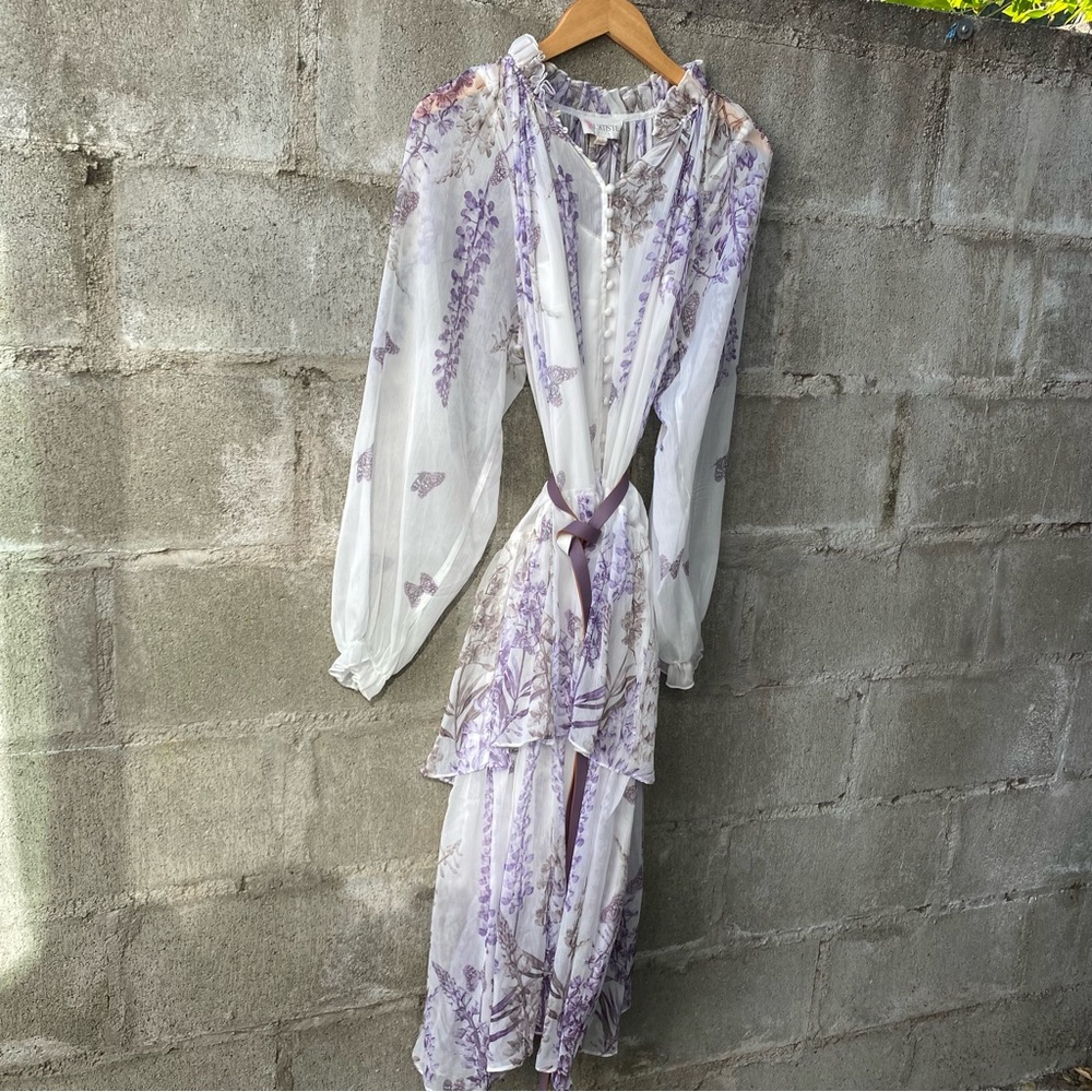 Floral Sheer Tiered Maxi Dress